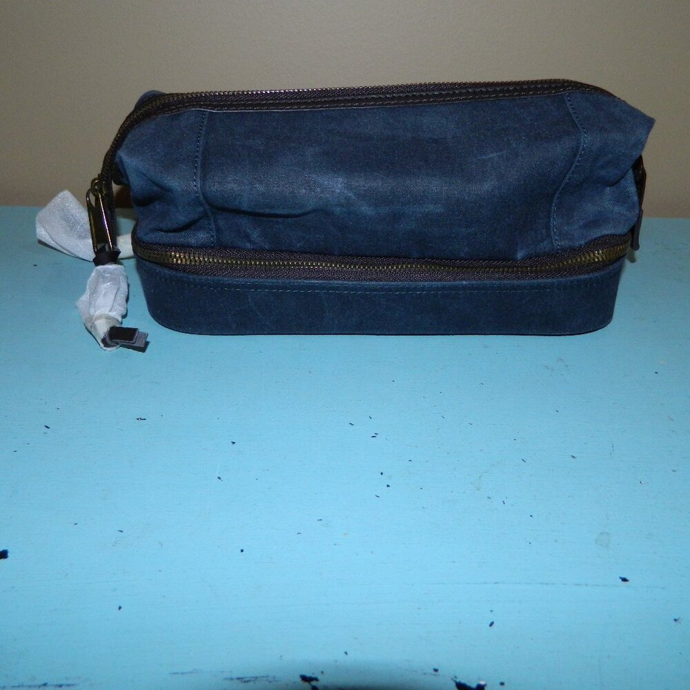 Mark & Graham Jack Waxed Canvas Travel Bag Pouch Blue